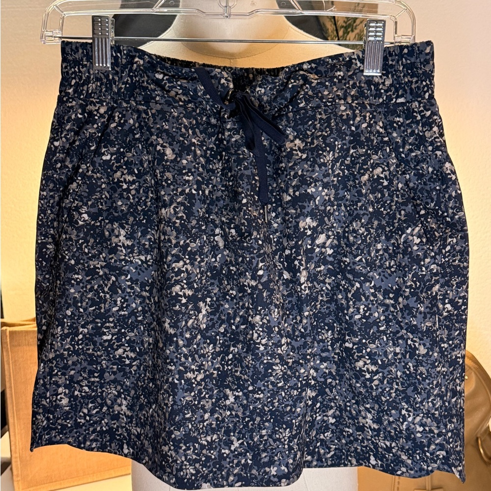 Athleta Navy Blue Floral Mini Skirt